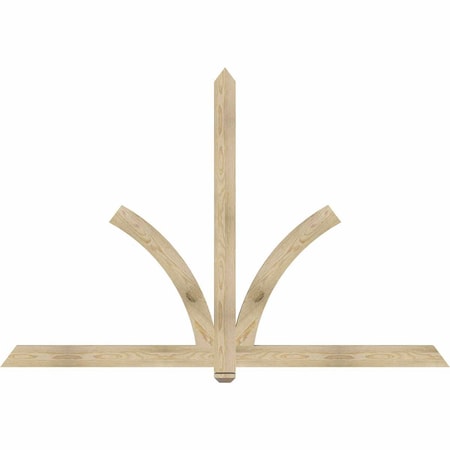 Ekena Millwork Redmond Rough Sawn Timber Gable Bracket, Douglas Fir, 84"W x 56"H x 2"D x 4"F, 16/12 Pitch GBW084X56X0204RED00RDF